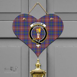 Scottish Chisholm Hunting Modern Clan Tartan Door Sign - Crest Classic Scottish Plaid Tartan Plaid