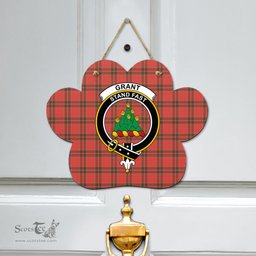 Scottish Grant Weathered Clan Tartan Door Sign - Crest Classic Scottish Plaid Tartan Plaid