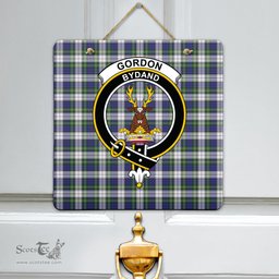 Scottish Gordon Dress Modern Clan Tartan Door Sign - Crest Classic Scottish Plaid Tartan Plaid