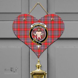 Scottish MacFarlane Modern Clan Tartan Door Sign - Crest Classic Scottish Plaid Tartan Plaid