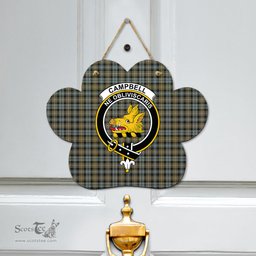 Scottish Campbell Argyll Weathered Clan Tartan Door Sign - Crest Classic Scottish Plaid Tartan Plaid