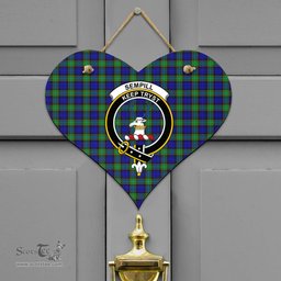 Scottish Sempill Modern Clan Tartan Door Sign - Crest Classic Scottish Plaid Tartan Plaid