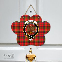 Scottish Munro Modern Clan Tartan Door Sign - Crest Classic Scottish Plaid Tartan Plaid