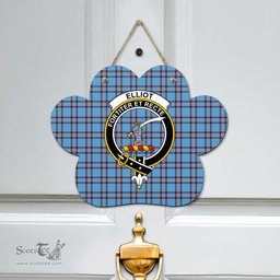 Scottish Elliot Ancient Clan Tartan Door Sign - Crest Classic Scottish Plaid Tartan Plaid