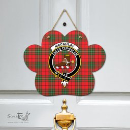 Scottish MacAulay Modern Clan Tartan Door Sign - Crest Classic Scottish Plaid Tartan Plaid