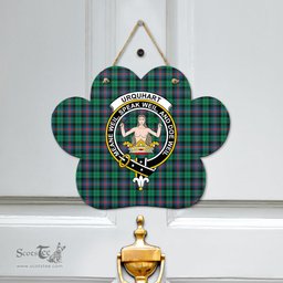 Scottish Urquhart Broad Red Ancient Clan Tartan Door Sign - Crest Classic Scottish Plaid Tartan Plaid