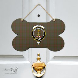 Scottish Gray Clan Tartan Door Sign - Crest Classic Scottish Plaid Tartan Plaid