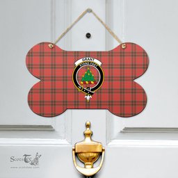 Scottish Grant Weathered Clan Tartan Door Sign - Crest Classic Scottish Plaid Tartan Plaid