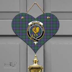 Scottish Sinclair Hunting Modern Clan Tartan Door Sign - Crest Classic Scottish Plaid Tartan Plaid