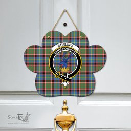 Scottish Stirling Bannockburn District Clan Tartan Door Sign - Crest Classic Scottish Plaid Tartan Plaid