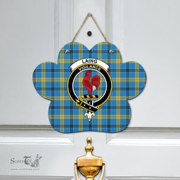 Scottish Laing Clan Tartan Door Sign - Crest Classic Scottish Plaid Tartan Plaid