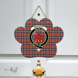 Scottish MacDuff Ancient Clan Tartan Door Sign - Crest Classic Scottish Plaid Tartan Plaid