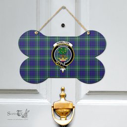 Scottish Hamilton Hunting Modern Clan Tartan Door Sign - Crest Classic Scottish Plaid Tartan Plaid