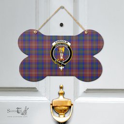 Scottish Chisholm Hunting Modern Clan Tartan Door Sign - Crest Classic Scottish Plaid Tartan Plaid