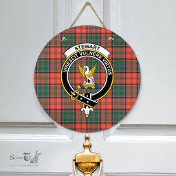 Scottish Stewart of Appin Ancient Clan Tartan Door Sign - Crest Classic Scottish Plaid Tartan Plaid