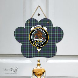Scottish Graham of Montrose Modern Clan Tartan Door Sign - Crest Classic Scottish Plaid Tartan Plaid