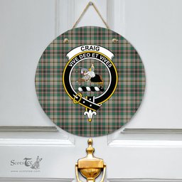 Scottish Craig Ancient Clan Tartan Door Sign - Crest Classic Scottish Plaid Tartan Plaid