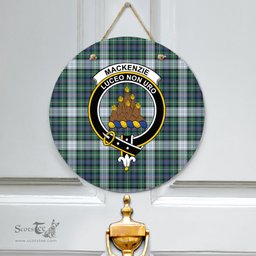 Scottish MacKenzie Dress Ancient Clan Tartan Door Sign - Crest Classic Scottish Plaid Tartan Plaid