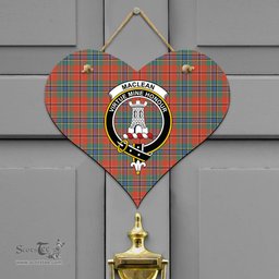 Scottish MacLean of Duart Ancient Clan Tartan Door Sign - Crest Classic Scottish Plaid Tartan Plaid