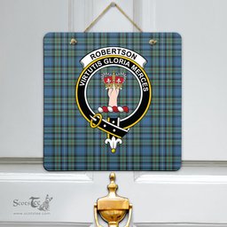 Scottish Robertson Hunting Ancient Clan Tartan Door Sign - Crest Classic Scottish Plaid Tartan Plaid