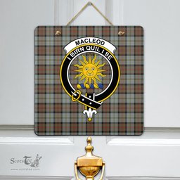 Scottish MacLeod of Harris Weathered Clan Tartan Door Sign - Crest Classic Scottish Plaid Tartan Plaid