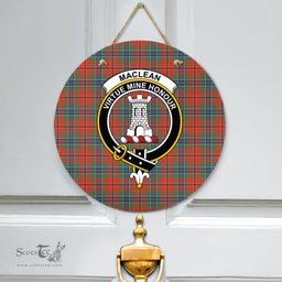 Scottish MacLean of Duart Ancient Clan Tartan Door Sign - Crest Classic Scottish Plaid Tartan Plaid