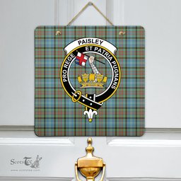 Scottish Paisley District Clan Tartan Door Sign - Crest Classic Scottish Plaid Tartan Plaid