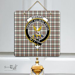 Scottish Stewart Dress Ancient Clan Tartan Door Sign - Crest Classic Scottish Plaid Tartan Plaid