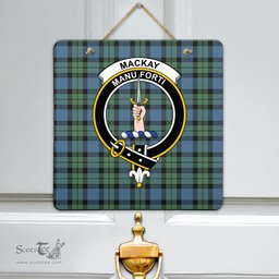 Scottish MacKay Ancient Clan Tartan Door Sign - Crest Classic Scottish Plaid Tartan Plaid