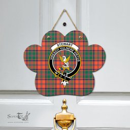 Scottish Stewart of Appin Ancient Clan Tartan Door Sign - Crest Classic Scottish Plaid Tartan Plaid