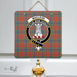 Scottish MacLean of Duart Ancient Clan Tartan Door Sign - Crest Classic Scottish Plaid Tartan Plaid