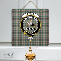 Scottish Craig Ancient Clan Tartan Door Sign - Crest Classic Scottish Plaid Tartan Plaid