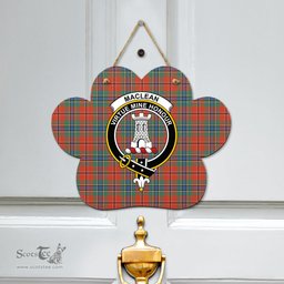 Scottish MacLean of Duart Ancient Clan Tartan Door Sign - Crest Classic Scottish Plaid Tartan Plaid