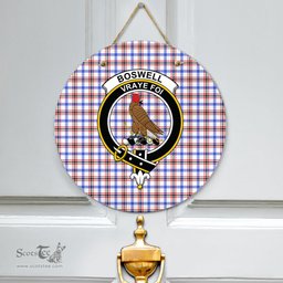 Scottish Boswell Modern Clan Tartan Door Sign - Crest Classic Scottish Plaid Tartan Plaid