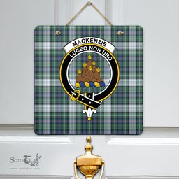 Scottish MacKenzie Dress Ancient Clan Tartan Door Sign - Crest Classic Scottish Plaid Tartan Plaid
