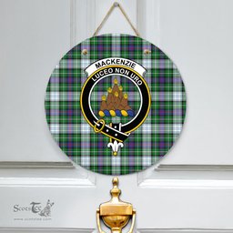Scottish MacKenzie Dress Modern Clan Tartan Door Sign - Crest Classic Scottish Plaid Tartan Plaid