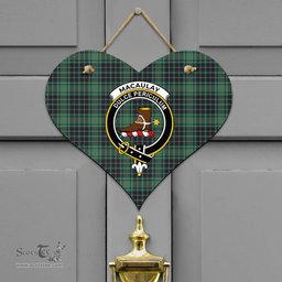 Scottish MacAulay Hunting Ancient Clan Tartan Door Sign - Crest Classic Scottish Plaid Tartan Plaid