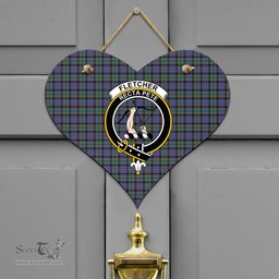 Scottish Fletcher Modern Clan Tartan Door Sign - Crest Classic Scottish Plaid Tartan Plaid