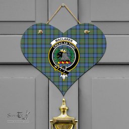 Scottish MacLaren Ancient Clan Tartan Door Sign - Crest Classic Scottish Plaid Tartan Plaid