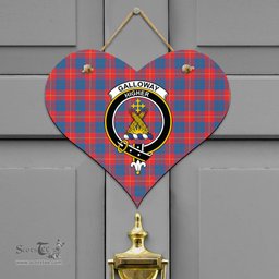 Scottish Galloway Red Clan Tartan Door Sign - Crest Classic Scottish Plaid Tartan Plaid