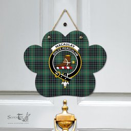 Scottish MacAulay Hunting Ancient Clan Tartan Door Sign - Crest Classic Scottish Plaid Tartan Plaid
