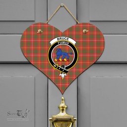 Scottish Bruce Modern Clan Tartan Door Sign - Crest Classic Scottish Plaid Tartan Plaid