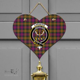 Scottish Carnegie Modern Clan Tartan Door Sign - Crest Classic Scottish Plaid Tartan Plaid