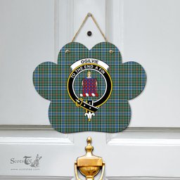 Scottish Ogilvie Hunting Ancient Clan Tartan Door Sign - Crest Classic Scottish Plaid Tartan Plaid
