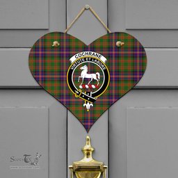 Scottish Cochrane Modern Clan Tartan Door Sign - Crest Classic Scottish Plaid Tartan Plaid