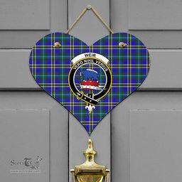 Scottish Weir Modern Clan Tartan Door Sign - Crest Classic Scottish Plaid Tartan Plaid