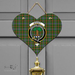 Scottish Bisset Clan Tartan Door Sign - Crest Classic Scottish Plaid Tartan Plaid