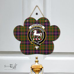 Scottish Cochrane Modern Clan Tartan Door Sign - Crest Classic Scottish Plaid Tartan Plaid