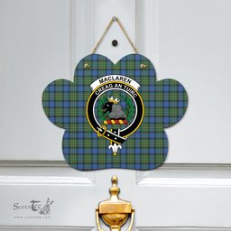 Scottish MacLaren Ancient Clan Tartan Door Sign - Crest Classic Scottish Plaid Tartan Plaid