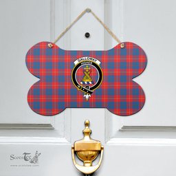 Scottish Galloway Red Clan Tartan Door Sign - Crest Classic Scottish Plaid Tartan Plaid